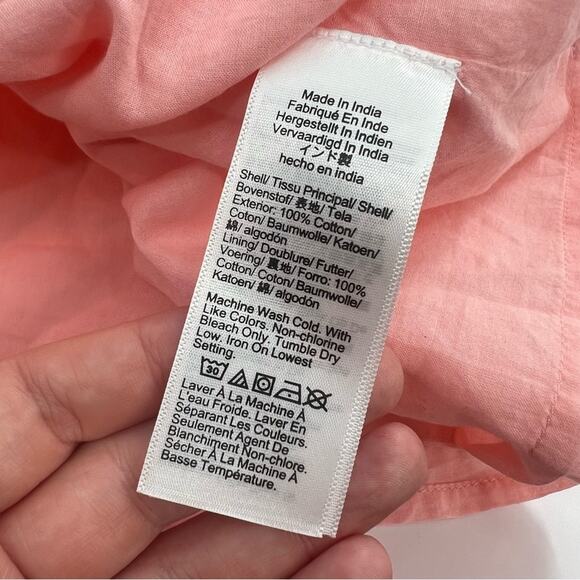 NWT J. Crew Rosalie Top Pink Cotton Voile Blouse Shirt Boho Smocked SZ L - Picture 6 of 7